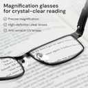 BLS Businessman Rectangular Reading Glasses - Professional Durable Readers - Blue-Light Blocking Lenses