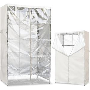 Waterproof Shelf Cover,Outdoor 600D Heavy Duty Dustproof Storage Shelves Cover,48''x19''x72'' Shelf Covers for Wire Shelving with Zippers,Storage Rack Covers with Clear Front