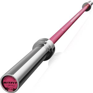 RITFIT Olympic Barbell 4ft/4.8ft/6ft - 2 Inch Weight Bar for Strength Training, Weightlifting, Squat, Deadlift, Bench Press, Curl, Overhead Press - 350lbs/500lbs Capacity (Pink)