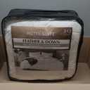 Hotel Suite Luxurious Feather and Down Comforter Duvet Insert Full/Queen Size, 100% Cotton Cover, Hotel Collection Quilts, 56 oz Fill Weight, All Season Medium Warmth 88 x 88 Inch White