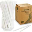 [310Pack] Compostable Short Paper Straws Individually Wrapped, 5.75" x 0.24", Dye-free White - Great for Kids, Milk Cartons, Cocktail & Coffee