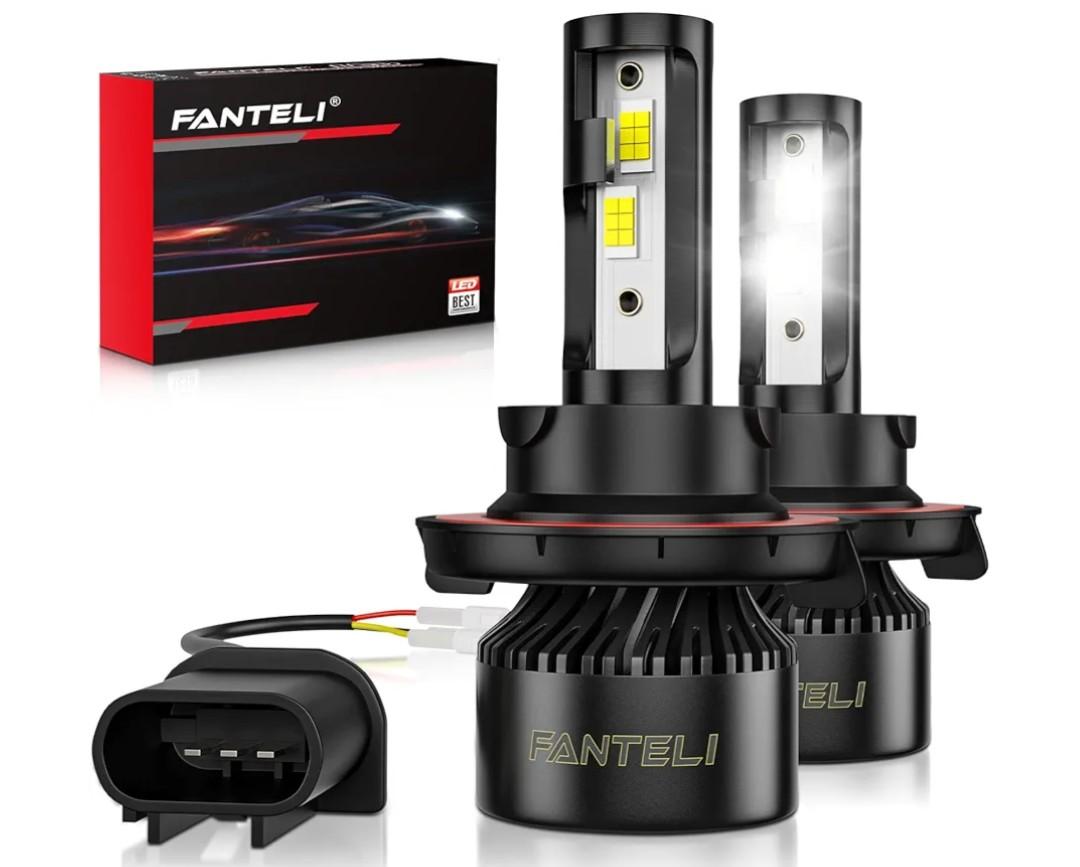 H13 LED Bulb, 600% Brightness 6500K Cool White, 9008 LED Bulbs All-in-One with Cooling Fan LED Fog Lights Plug and Play, Pack of 2