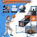 2 in 1 Basketball Arcade Game & Soccer Goal for Kids, Adjustable Kid Basketball Hoop with 6 Balls and Pump, Indoor Outdoor Games for Kid Toys for 3-12 Year Old Kids Birthday Gifts for Boys Girls