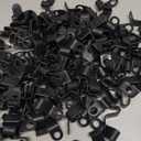 Fumete 300 Pcs Clothes Hanger Connector Hooks Extender Clips Heavy Duty Cascading Plastic Hanger Hooks Space Saver for Closet Space Saving Connection Coat Organizer(Black)