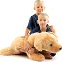 Extra Large Stuffed Teddy Bear Hugging Toy Giant Sleeping Plush Body Pillow for Kids, Ideal for Bedroom Bed, Big Brown Fluffy and Soft for Boys Girl (Dog)