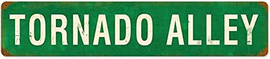 Tornado Aller Retro Metal Tin Sign Plate Drive Way Road Street Man Cave Wall Decor Sign 4" x 16"