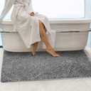 Secura Bathroom Rugs, 47 x 28 Inches, Extra Soft & Thick, Absorbent Water Bath Mat, Machine Washable Non-Slip Bath Mats for Bathroom, Shower, and Tub, Home Decor Accessories (Gray)