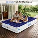 Sebor Air Mattress Queen with Built-in Pump 13", Comfortable Self-Inflating Blow up Mattress with High-Speed Pump, Durable Queen Size Air Mattress with Storage Bag for Guests, Moving, Camping, Travel