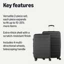 Amazon Basics 2-Piece Hardside Luggage Set (21" Carry-on, 30"), Expandable Suitcases with Spinner Wheels, Scratch-Resistant Surface, Black