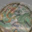 Leemxiiny Round Green Marbling Decorative Tray with Handles, 13" Morden Plastic Serving Tray for Coffee Table Bathroom, Ottoman, Home Decor