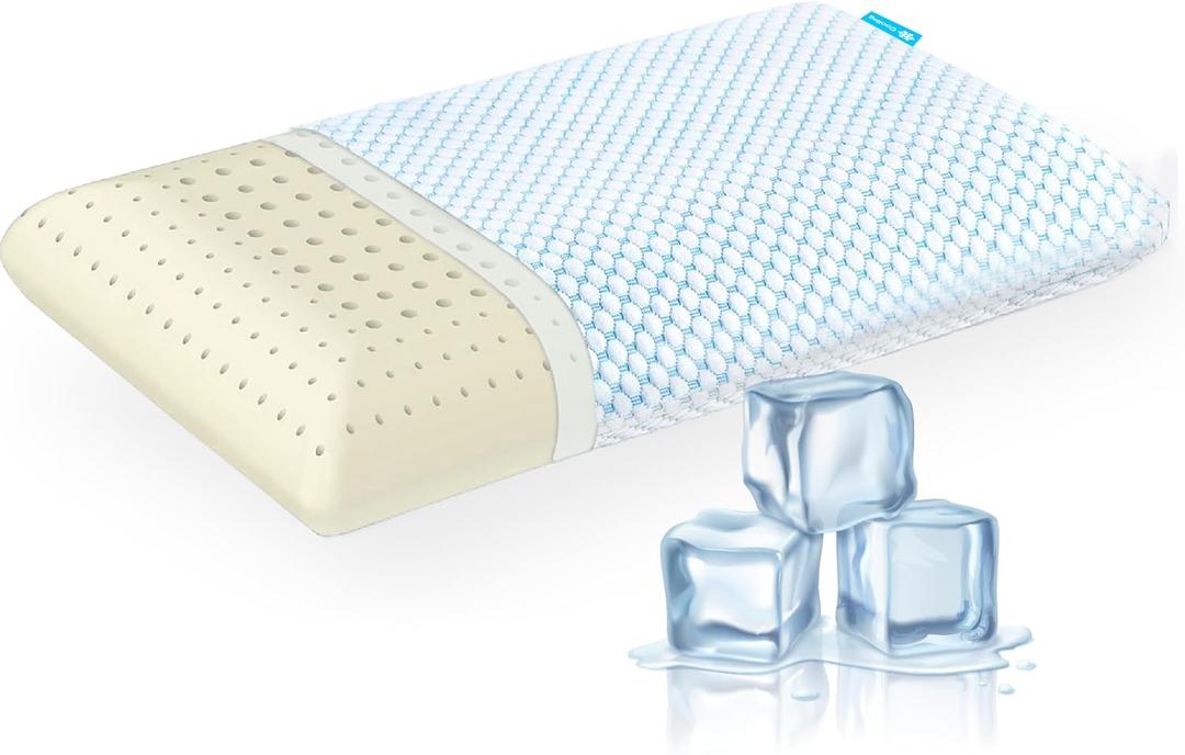 Zenith Standard Memory Foam Pillow  Dual-Sided Design with Cooling Side for Temperature Regulation & Comfort, Hypoallergenic, Anti-Dust Mite, Breathable with Punch Hole Technology