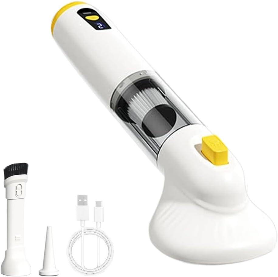 MiOYOOW Pet Grooming Vacuum Kit, Low Decibel Vacuum Cat Brush Rechargeable Handheld Dog Hair Trimmer with Transparent Dustbin for Removing Loose Fur