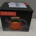 CnGlass Glass Teapot Stovetop Safe,40.6oz Clear Tea pot with Removable Filter Spout,Loose Leaf and Blooming Tea Maker, 40.6oz/1200ml