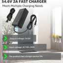 54.6V 2A Charger for 48V Lithium Battery Compatible with Battery Charger,Equipped with 4 Output Heads