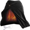 USB Heated Warm Fleece Shawl & Wrap Intelligent Electric Heating Blanket Kneepad for Home，Black