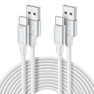 Baiwwa White USB Type C Cable [10ft, 2-Pack], Long iPhone 16 15 Pro Max Charger Cable, USB A to USB C Fast Charge for iPhone 16 15 Pro Max Plus, USB C Charging Cord