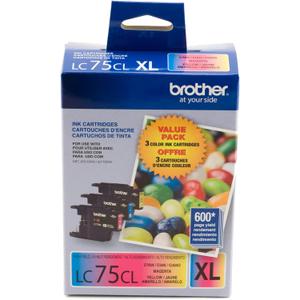Brother LC753PKS XL High Yield 3 Pack - 1 Each LC75C, LC75M, LC75Y Ink, Yellow/Cyan/Magenta (Colors)