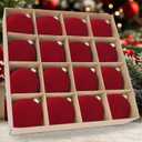 16 Pcs Velvet Christmas Tree Ornament Set - 3.15-Inch Flocked Shatterproof Christmas Balls, Bulk Hanging Xmas Baubles for Holiday Parties, Weddings & Home DecorationBurgundy Red