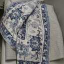 8x10 Area Rugs for Living Room, Machine Washable Non Slip Vintage Rug, Non-Slip Stain Resistant, Large Soft Home Decor Rug for Bedroom Dining Room (Navy/Blue,8'x10')