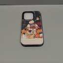 LETO Christmas Wallet Phone Case for iPhone 15 Pro - Flip Folio Leather Kickstand - Credit Card Holder - Shockproof Protective Cover for Women and Girls - Snowman with Deer