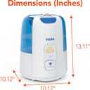 Vicks Dual Comfort Cool + Warm Mist Humidifier for Bedrooms With Fusion Technology, Compatible with Vicks VapoPads and Vicks VapoSteam, White