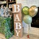 Burlap Print Baby Shower Boxes for Gender Reveal Party Gender Neutral Baby Shower Centerpiece Decor - 4 Pcs Burlap Grain Baby Cubes Baby Blocks with Letters, Rustic Baby Shower Decorations