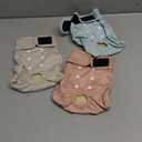 Langsprit Washable Female Dog Diapers (3 Pack) - No Leak Reusable Diapers for Doggy Female in Period - Highly Absorbent Dog Heat Panties with Adjustable Snaps Black M Size (Solid Color-LFH)