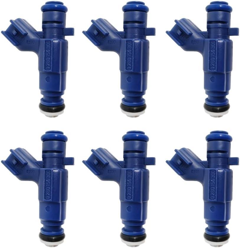 6 Pcs 0280156300 Fuel Injectors Fit for Chevy 3.6 Equinox Malibu 2008-2012 for Cadillac CTS STS SRX 2007-2009 GM-LY7 Engine 3.6L 4 Holes