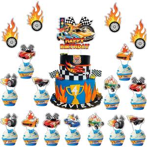 Pack of 25 Cupcake Topper Picks - Race Car-Themed Cupcake Toppers Cake Topper for Birthday Party and Baby Shower