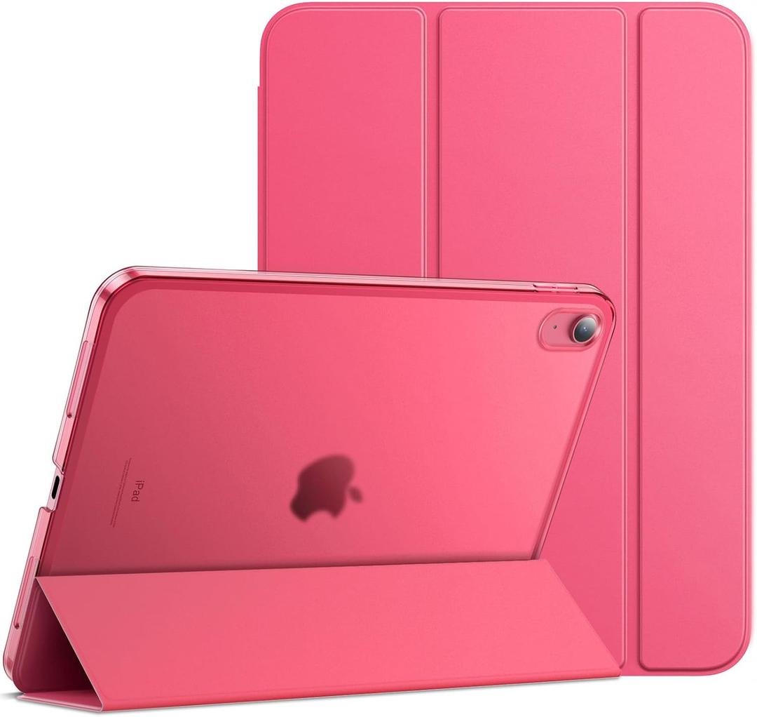 JETech Case for iPad (A16) 11th Generation 11 Inch 2025 / iPad 10th Generation 10.9 Inch 2022, Slim Smart Cover with Hard PC Translucent Back, Supports Touch ID, Auto Wake/Sleep (Pink)