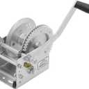 Fulton 142423 Trailer Winch, Two-Speed, 3,200 lbs. Capacity, 20 Foot Strap, 10 Inch Handle, Silver