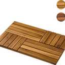 Acacia Wooden Bath Mat 23.8 x 15.3, Shower Floor Pad for Bathroom, Non-Slip Standing Footmat for Multipurpose, Indoor, Outdoor use (Golden Teak)