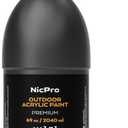 Nicpro Black Large Outdoor Acrylic Paint Set (69 oz, 2040 ml) Rich Art Painting Supplies Non Toxic Multi Surface Paint for Canvas, Wood, Leather, Fabric Stone Craft, Concrete, Wall, for Beginners, Artists & Adults with Pump (69 Fl Oz (Pack of 1))