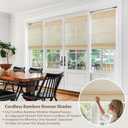 Cordless Bamboo Roman Shades, Natural Woven Blinds for Doors, 32" W x 64" H