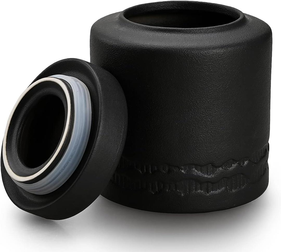 Food Storage Jar Ceramic Cylindrical Kitchen Canisters with Airtight Lid for Coffee, Tea, Herb, Sugar, Spice, Nuts (Black(large))