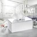 Creative Scents Estella Rectangle Tissue Box Cover - White Tissue Box Holder Rectangular - Decorative Tissue Holder for Bathroom - Elegant White Bathroom Accessories Decor