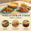 Wheat Straw Plates Set for 8, Unbreakable & Lightweight Dinner Plate 10 Inch, Plastic Plates Reusable, Microwave and Dishwasher Safe Kitchen Plate for Outdoor, Camping, Picnic- Multi