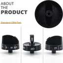 316442513 Stove Knob Black Gas Oven Range Control Assembly Compatible with Frigidaire, Kenmore, Sears Burner (4PACK)