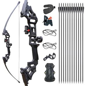 Archery Bows for Adults, Takedown Aluminum Alloy Riser Bow and Arrow Set for Adults Beginners, 30 40 Lbs Right Hand Archery Set with 12 Arrows Recurve Kit