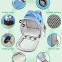 DBNESS Guinea Pig Carrier Backpack, Portable Rabbit Travel Carring Bag for Pet Bunny Chinchilla Bearded Dragon Hamster Parrot Outgoing Pouch Case with Water Bottle Holder & Detachable Pad (Sky Blue)
