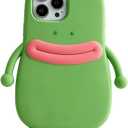 Yatchen Ugly Case Compatible with iPhone 17, Kawaii Phone Case 3D Cartoon Cute Frog Soft Silicone Unique Fun Cover Slim Fit Anti-Drop Protector for Women Girls Green