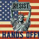 WENWELL Resist Flag Tapestry,Hands Off Protest American Flag, Statue of Liberty Design, 3x5 Feet, Polyester with Grommets
