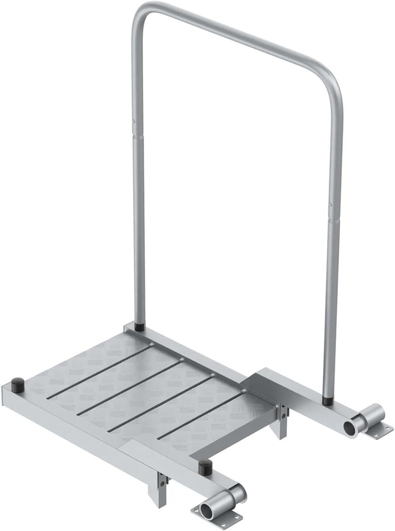 THOOUM Aluminum Boat Board Platform with Detachable Handrail to Get on & Off, Rust Resistant Boarding Platform for Dock/Deck/Boat, Large