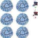 2-Tank Mop Heads Replacements for O-Ceda RinseClean Dual System, Microfiber Refills, Easy Cleaning Mop Repalce Head Blue 6 Pack