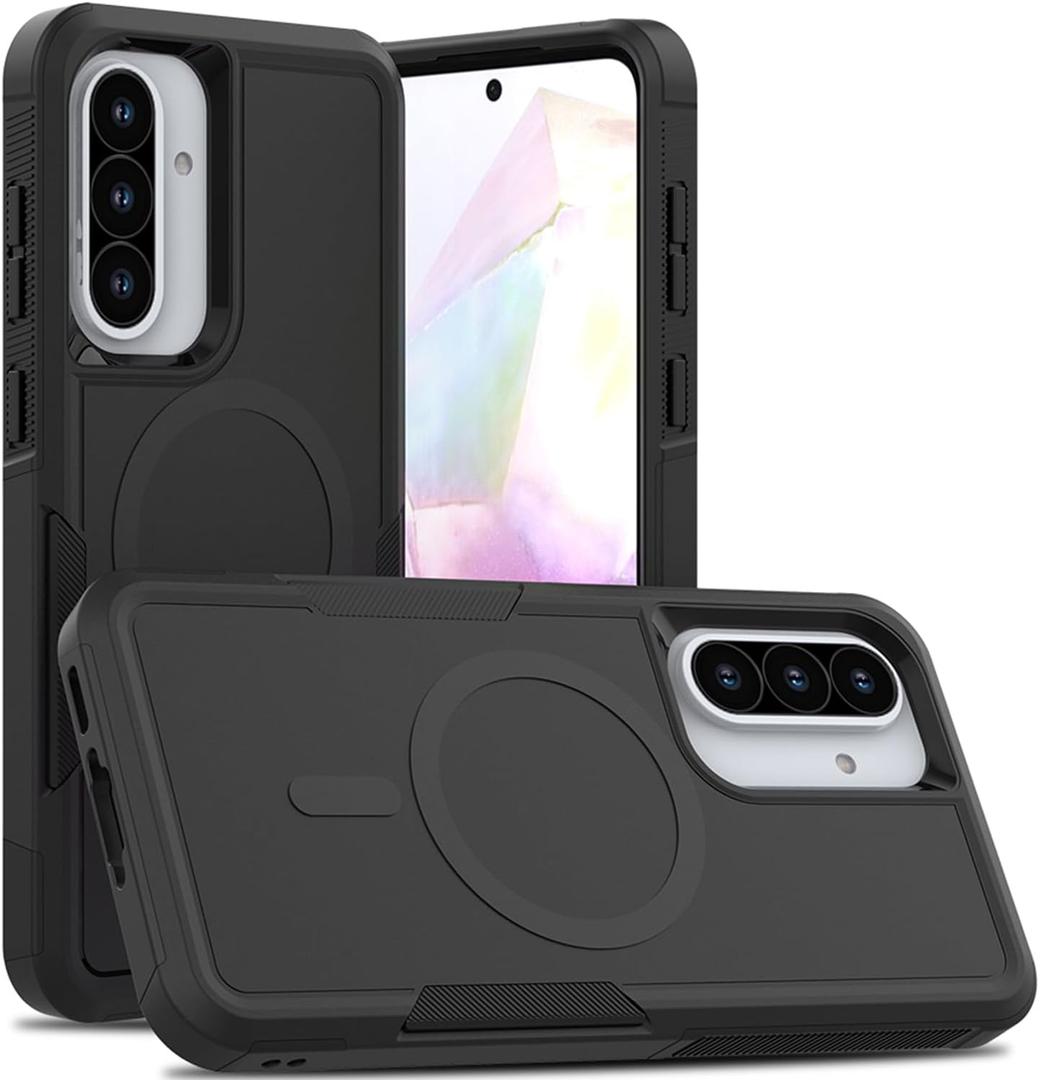 Dionsibei Designed for Samsung Galaxy A36 5G Case 2 in 1 Military Grade Drop Heavy Duty Rugged Shockproof Protective Cover Case for Galaxy A36 5G Phone Case (Black)