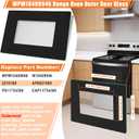 Upgraded WPW10409946 Range Oven Outer Door Glass Compatible with Whirlpool Outer Oven Door Glass Replacement W10409946 Gas Stove Parts Electric Oven Glass Door Black Perimeter WFE515S0E WFC150M0E