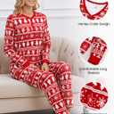 PATPAT Family Christmas Pajamas Matching Sets Holiday Christmas Pjs for Womens Kids Sleepwear including Socks (Red)