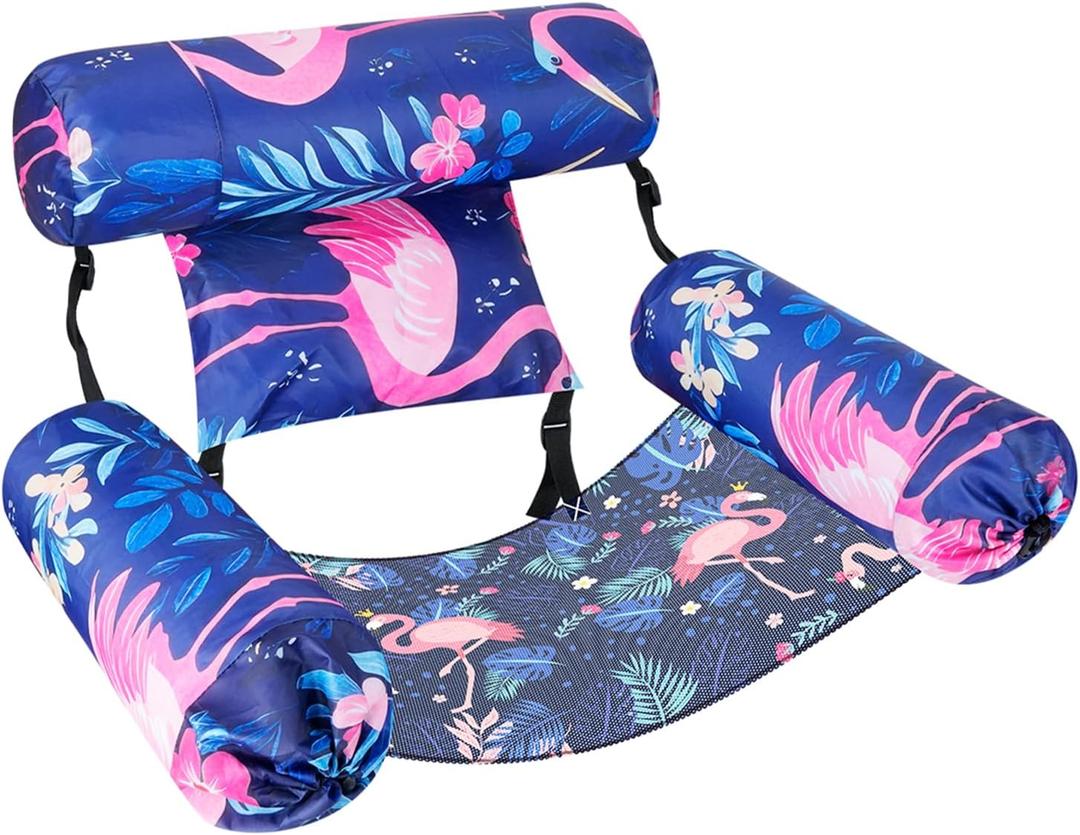 Inflatable Pool Lounge Chairs - Adjustable Floating Pool Chairs for Adults, Comfortable Water Hammock with Soft Fabric