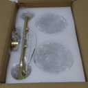 2-Light Gold Brass Bathroom Light Fixture,Wall Sconces,Brushed Gold Vanlity Light Over Mirror,Bathroom Vanity Light with Milk White Glass Flower Shade,E26 Socket (Bulbs Not Included)