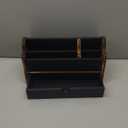 Desk Organizer with Drawer Wood File Office Mail Organizer Countertop-5 Slot Tabletop Storage Pen Organizer Letter Holder for School Home Office Supplies (Black)